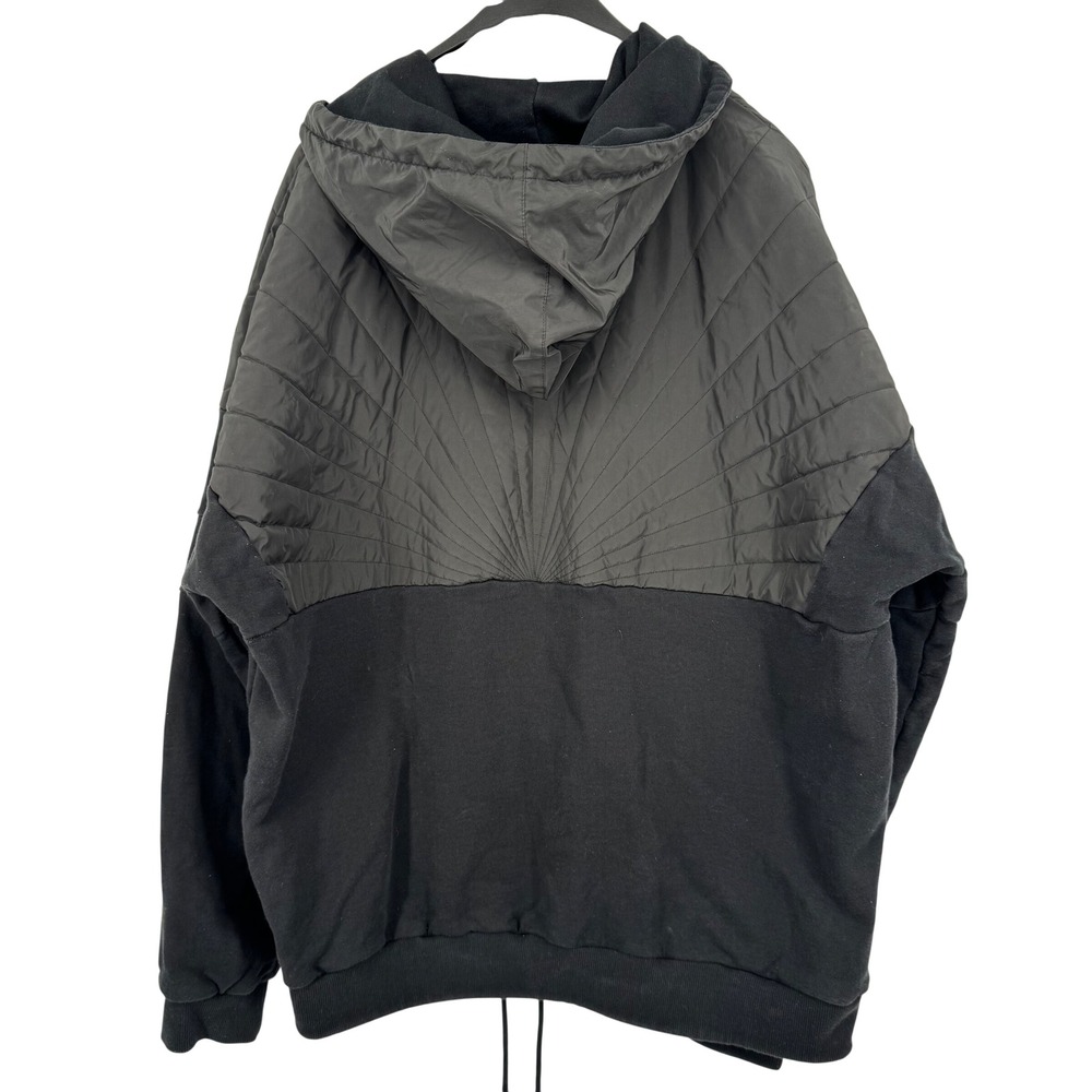 Cookies SF Mens 3XL Black Quilted Mixed Media Full Zip Hoodie Gold Logo Jacket - Picture 7 of 7